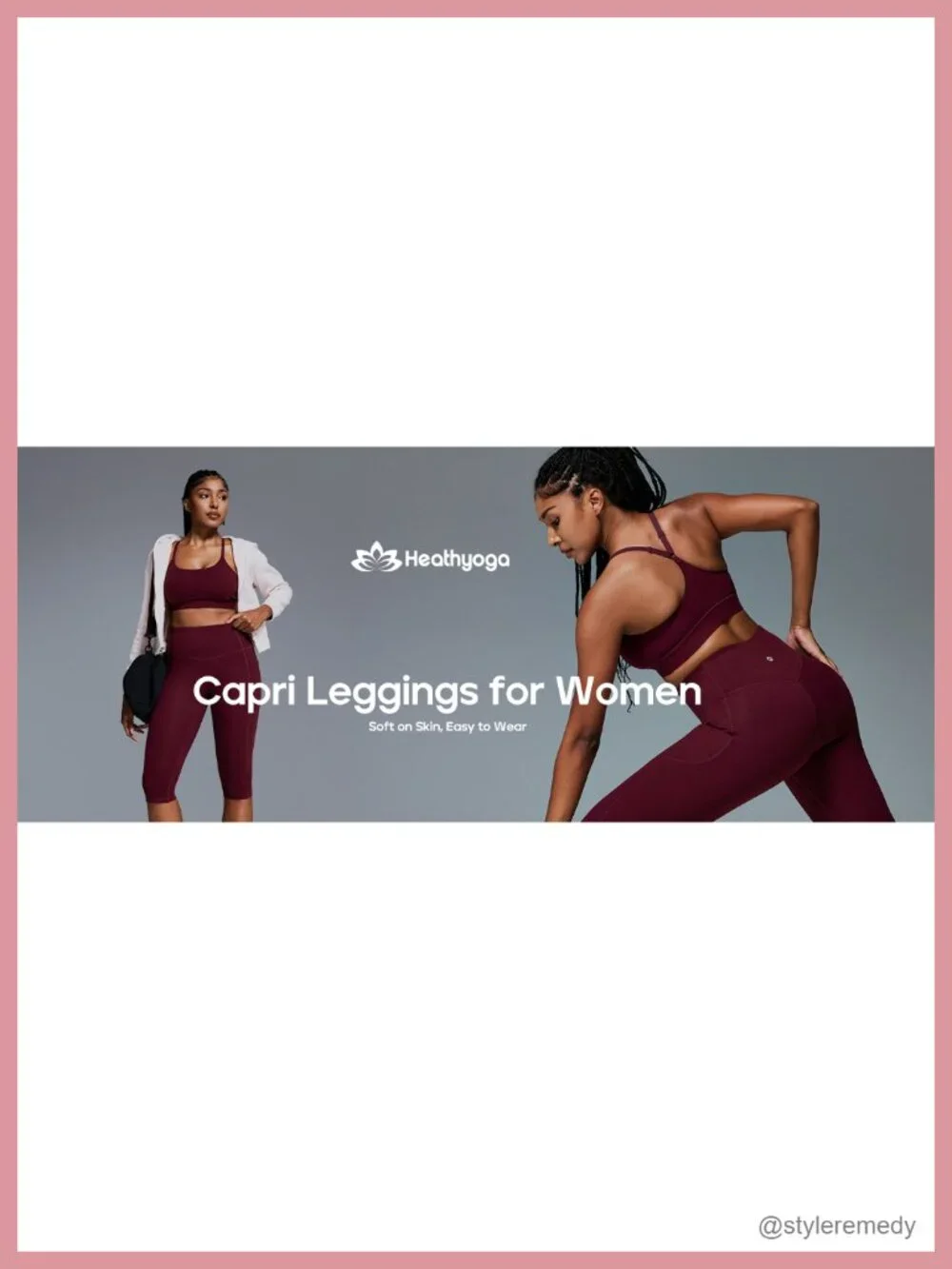 Capri Leggings with Pockets for Women, Tummy Control High Rise Yoga Pants,